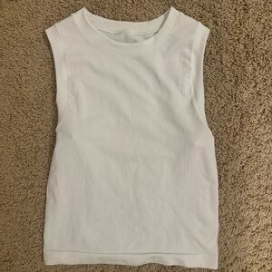 Athleta White Ribbed Tank Top